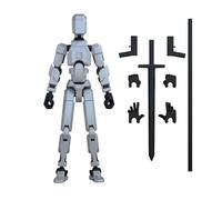 MerryXD Titan 13 Action Figure,Assembly Completed Dummy 13 Action Figure Lucky 13 Action Figure T13 Action Figure 3D Printed Multi-Jointed Movable, Nova 13 Action Figure Toy Silve