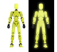 MerryXD Titan 13 Action Figure, Dummy 13, Fully Articulated, Customizable Color, 3D Printed, Multi-Jointed, Movable, Nova 13, Grow in The Dark Yellow