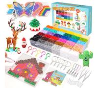 MerryXGift Fuse Beads -11000pcs Iron Beads Set for Kids 36 Colors 5mm Iron Beads for DIY Crafts with 5 Pegboards, 5 Keyrings, 2 Tweezers, Chain Accessories Gifts for Boys Girls