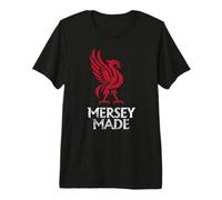 Mersey Made Liverpool England Liver Bird Distressed Print Premium T-Shirt