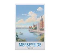 Merseyside Vintage Reiseplakat England，Papier Landscape Puzzle, Jigsaw Puzzles 1000 Pieces, For Adult Kids Decompression Puzzle Nice Gifts（50x70cm）-F78