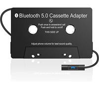 Mersoco Bluetooth 5.0 Cassette Aux Adapter for Car, Wireless Cassette Audio Receiver, Cassette to Aux Adapter Tape Player, for Listening to Mobile Music or Car Voice, Hands-Free Calling(Black)