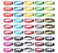 Mersper 15/30/45Pack WWJD Bracelets for Men Women, Adjustable Religious Wristband Bulk, What Would Jesus Do Woven Bracelet Christian Gifts for Church Events, Harvest Festivals, L, Cotton, no gemstone