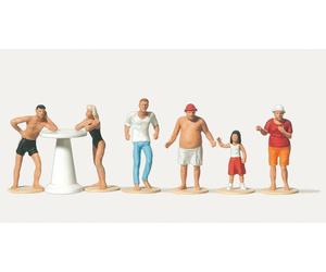 Merten 2524 Beachgoers At Stand Pre Painted H0/00 1:87Scale (6) Figure Set 2nd