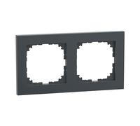 Merten M-pure anthracite 2 in 1 socket frame, MEG4020-3614