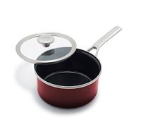 Merten & Storck European Crafted Steel Core Enameled Cookware, 2.1QT Saucepan Pot with Lid, Induction, PFAS & PTFE Free, Dishwasher Safe, Oven & Broiler Safe, Merlot Red