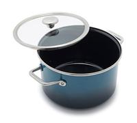 Merten & Storck European Crafted Steel Core Enameled Cookware, 6.3QT Stock Pot with Lid, Induction, PFAS & PTFE Free, Dishwasher Safe, Oven & Broiler Safe, Aegean Teal