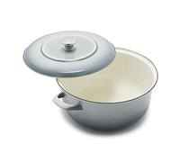 Merten & Storck German Enameled Iron, Round 26 cm/5 Litre Dutch Oven Pot with Lid, Induction, Galaxy Grey with Gradient