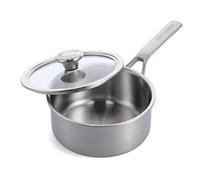 Merten & Storck Tri-Ply Stainless Steel Induction 20cm/2.9 Litre Saucepan Pot with Lid, Multi Clad, Oven Safe, Silver