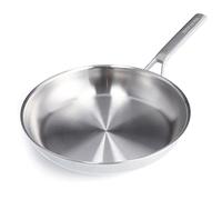 Merten & Storck Tri-Ply Stainless Steel Induction 30cm Frying Pan Skillet,Professional Cooking,Multi Clad,Heats Evenly,Drip-Free Pouring Edges,Browning,Induction,Durable,Oven Safe up to 200˚C,Silver