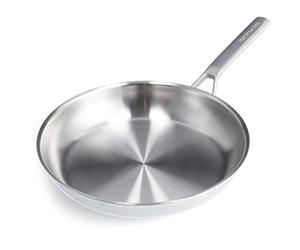 Merten & Storck Tri-Ply Stainless Steel Induction 30cm Frying Pan Skillet,Professional Cooking,Multi Clad,Heats Evenly,Drip-Free Pouring Edges,Browning,Induction,Durable,Oven Safe up to 200˚C,Silver