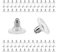 MERTIA JEWELS® 200 Pcs Approx Premium Earring Backs - Stainless Silver for Heavy, Droopy & Stretched Ears