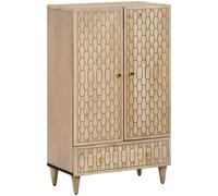 merton wooden highboard with 2 doors 1 drawer in brown