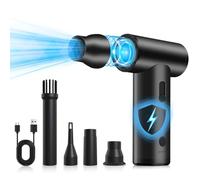 MERTTURM Compressed Air Duster, Aluminium Alloy 120000RPM Electric Portable Air Duster Blower Vacuum Cleaner with Adjustable Speed, Durable Rechargeable Brushless Motor Powerful Fan for PC/Car/Home