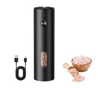 MERTTURM Electric Salt and Pepper Grinder, USB Rechargeable Pepper Mill, Ceramic Grind and Adjustable Coarseness, One Hand Operation, Portable Auto Refillable Grinder Mill for Home/Kitchen/BBQ/Camping