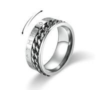 MERTTURM Fidget Ring for Men, Stainless Steel Spinner Men’s Ring with Viking Rune, Anxiety Calm Mood Rotatable Ring, Mens Jewellery Gift for Father's Day/Valentine's Day/Christmas/Engagement/Wedding