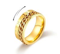 MERTTURM Fidget Ring for Men, Stainless Steel Spinner Men’s Ring with Viking Rune, Anxiety Calm Mood Rotatable Ring, Mens Jewellery Gift for Father's Day/Valentine's Day/Christmas/Engagement/Wedding