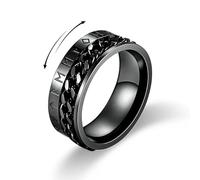 MERTTURM Fidget Ring for Men, Stainless Steel Spinner Men’s Ring with Viking Rune, Anxiety Calm Mood Rotatable Ring, Mens Jewellery Gift for Father's Day/Valentine's Day/Christmas/Engagement/Wedding