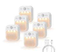 MERTTURM Motion Sensor Night Light[30 Days Standby], Rechargeable Children's Night Light with 3 Light Colors and Adjustable Brightness, Magnetic Installation for Hallway, Stairway, Bedroom