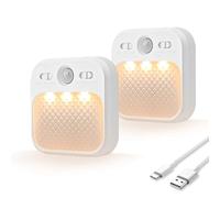 MERTTURM Motion Sensor Night Light, Wireless Rechargeable LED Night Light Indoor, 3 Sensor Modes&Adjustable Brightness (30days Standby), Stairs/Bedroom/Bathroom/Hallway Light for Kids, Adult [2 Pack]