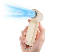 MERTTURM Portable Handheld Fan Rechargeable, 3000mAh USB Mini Pocket Hand Fan with LED Display, 5 Speeds Powerful Cooling, Electric Small Personal Desk Turbo Fan for Outdoor/Travel/Home-Milk Coffee