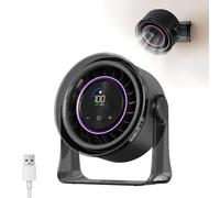 MERTTURM Portable Turbo Desktop Fan, 11H Cooling USB Rechargeable Silent Powerful Table Fan with LED Display/360°Adjustable, Electric Quiet Small Cordless Fan for Office/Home/Bedroom/Kitchen/Travel