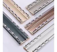 MERUNNRY Aluminium Curtain Double Tracks Heavy Duty Curtain Track 5.9ft Ceiling Track for Curtains 13ft Curtain Rails Set for Living Room Bedroom Room Divider(Gray,300cm/9.8ft)