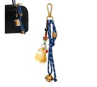 Merunone Cute Cat Keychain & Paracord Designer Bag Charms for Handbags, Wooden Lucky Cat & Paracord Rope Purse Charm, Key Chain & Bag Accessories for Women Totes, Backpacks, Cars