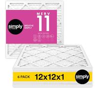 MERV 11 Pleated AC Air Filters - Replacement Furnace Filters - 6 Pack (12x12x1 - 6 Pack)