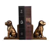 Mervkis Book Ends for Shelves to Hold Books Hevay Duty,Decorative Bookend for Bookshelf Décor,Cute Animal Dog Book Stopper for Home Decor, Office Desk, Living Room Décor, Antique Gold,1Pair/2 Piece