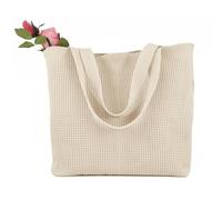 Mervokl Large Mesh Beach Bag Breathable Tote Shoulder Bag for women- 17.7 × 15.7 × 2.8 inches Personalized Cross-Stitch Handbag for Vacation, Shopping, Travel Essentials