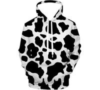MERVOS Cow Print Men's & Women's Cartoon 3D Print Hoodie Autumn Casual Oversized Pullover Sweatshirt