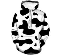 MERVOS Cow Print Men's & Women's Cartoon 3D Print Hoodie Autumn Casual Oversized Pullover Sweatshirt