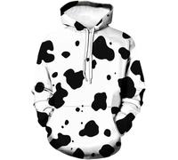 MERVOS Cow Print Men's & Women's Cartoon 3D Print Hoodie Autumn Casual Oversized Pullover Sweatshirt