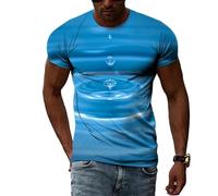 MERVOS Creative 3D teardrop pattern T-shirt men's and women's summer casual fun printing trend short-sleeved tops