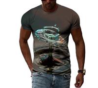 MERVOS Creative 3D teardrop pattern T-shirt men's and women's summer casual fun printing trend short-sleeved tops