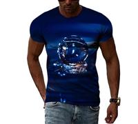 MERVOS Creative 3D teardrop pattern T-shirt men's and women's summer casual fun printing trend short-sleeved tops