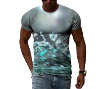 MERVOS Creative 3D teardrop pattern T-shirt men's and women's summer casual fun printing trend short sleeve top
