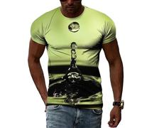 MERVOS Creative 3D teardrop pattern T-shirt men's and women's summer casual fun Printing trend short-sleeved tops