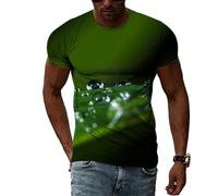 MERVOS Creative 3D water drop pattern T-shirt men and women's summer casual fun printing trend short-sleeved shirt