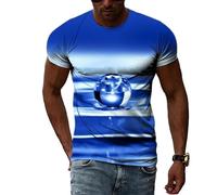 MERVOS Creative 3D Water Drops Patterned T-Shirt Men's and Women's Summer Casual Fun Printed Trendy Short Sleeve T-Shirt