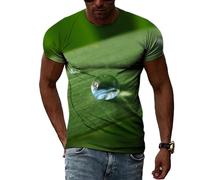 MERVOS Creative 3D Water Drops Patterned T-Shirt Men's and Women's Summer Casual Fun Printed Trendy Short Sleeve T-Shirt