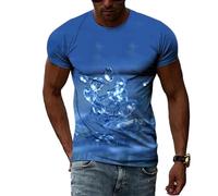 MERVOS Creative 3D Water Drops Patterned T-Shirt Men's and Women's Summer Casual Fun Printed Trendy Short Sleeve T-Shirt