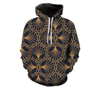 MERVOS Geometric Art Print Hoodie for Men and Women 3D Printed Long Sleeve Casual Street Pullover Sweatshirt