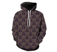 MERVOS Geometric Art Print Hoodie for Men and Women 3D Printed Long Sleeve Casual Street Pullover Sweatshirt