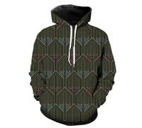 MERVOS Geometric Art Print Hoodie for Men and Women 3D Printed Long Sleeve Casual Streetwear Pullover Sweatshirt