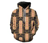 MERVOS Geometric Art Print Hoodie for Men and Women 3D Printed Long Sleeve Casual Streetwear Sweatshirt