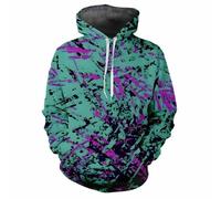 MERVOS Geometric Gradient Pattern 3D Printed Loose Comfortable Unisex Casual Sports Hoodie for Boys and Girls