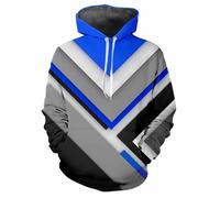 MERVOS Geometric Pattern 3D Printed Loose Comfortable Unisex Casual Sports Hoodie for Boys and Girls