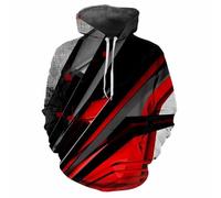 MERVOS Geometric Pattern 3D Printed Loose Comfortable Unisex Casual Sports Hoodie for Boys and Girls
